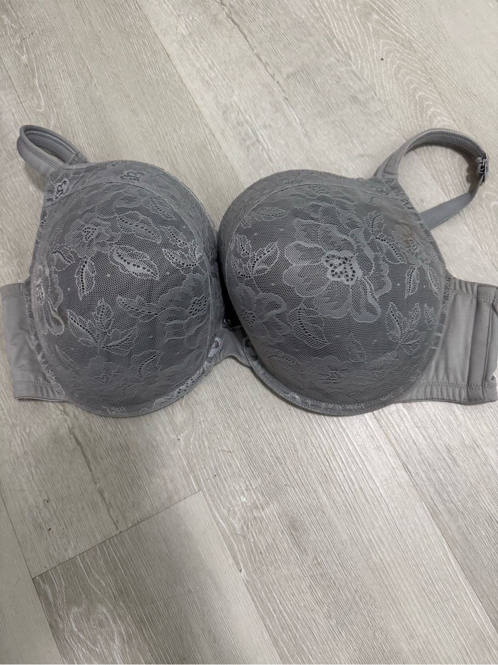 Cacique‎ Gray Lace Boost Plunge Bra